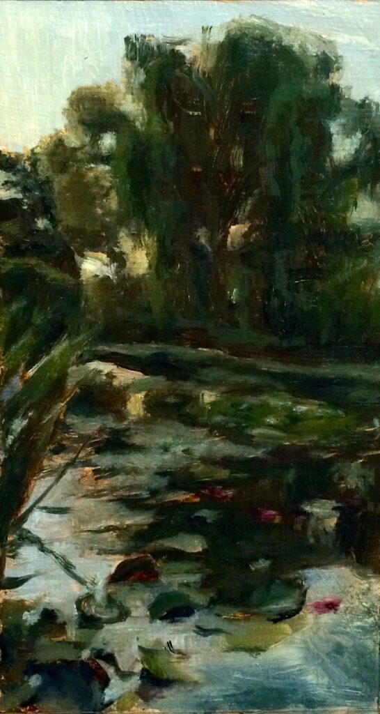 Water Lilies 2, by Jorge Vasquez, 2016, Oil on paper mounted on board