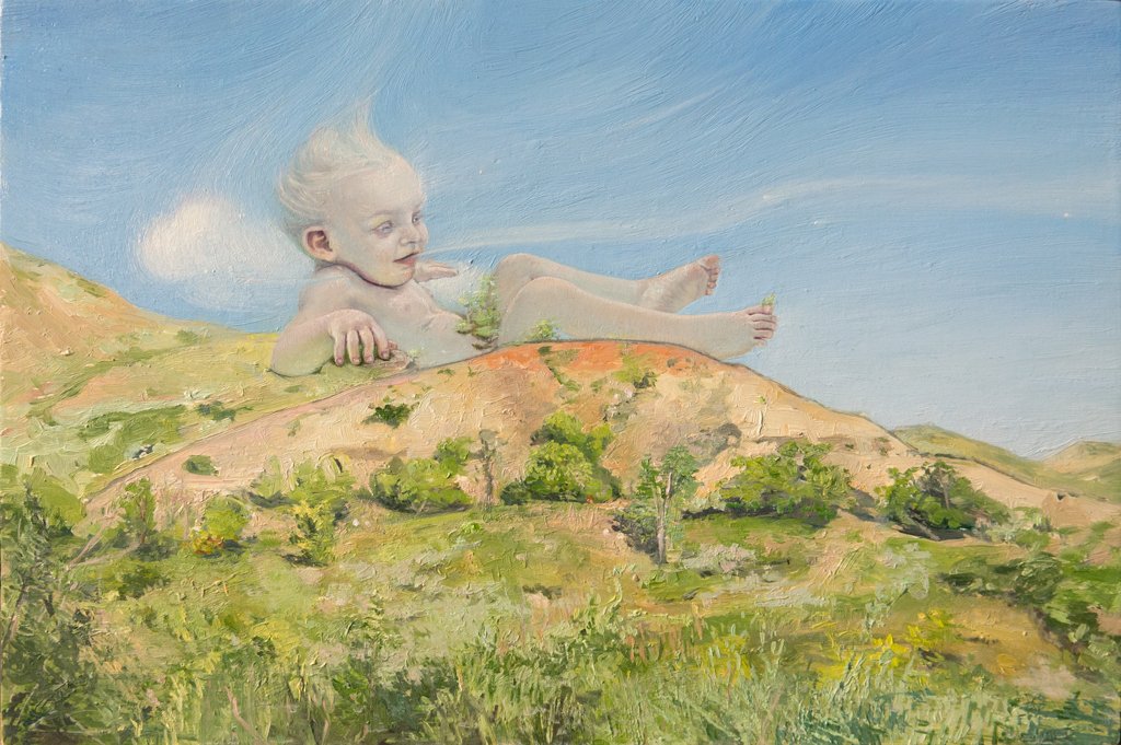 Baby Zepher, by Melanie Vote, 1994 – 2014, Oil on panel
