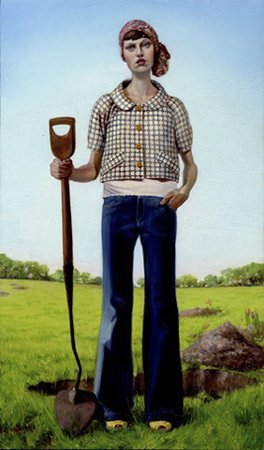 Girl with Spade, by Melanie Vote, 2008, Oil on panel