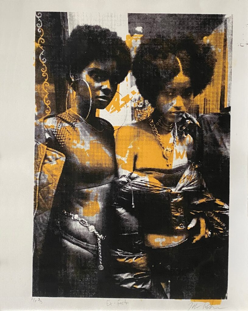 Ex Factor, by Telvin Wallace, 2019, screenprint on paper