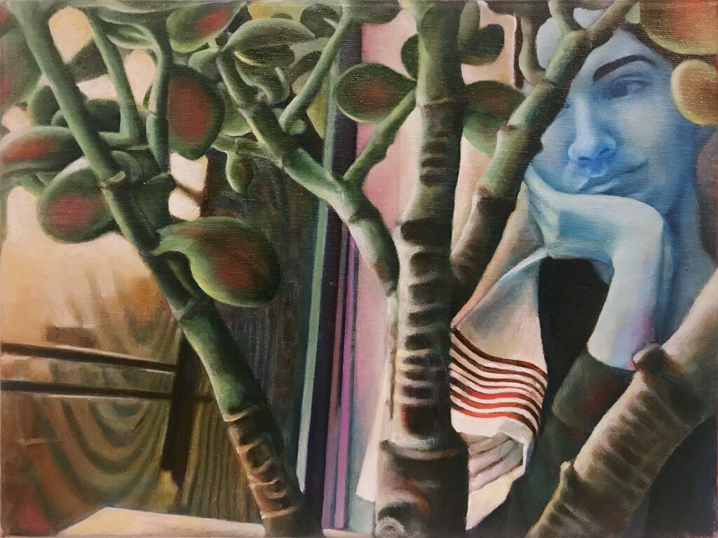 Jade Plant, by Julie Walsh, 2021, oil on canvas