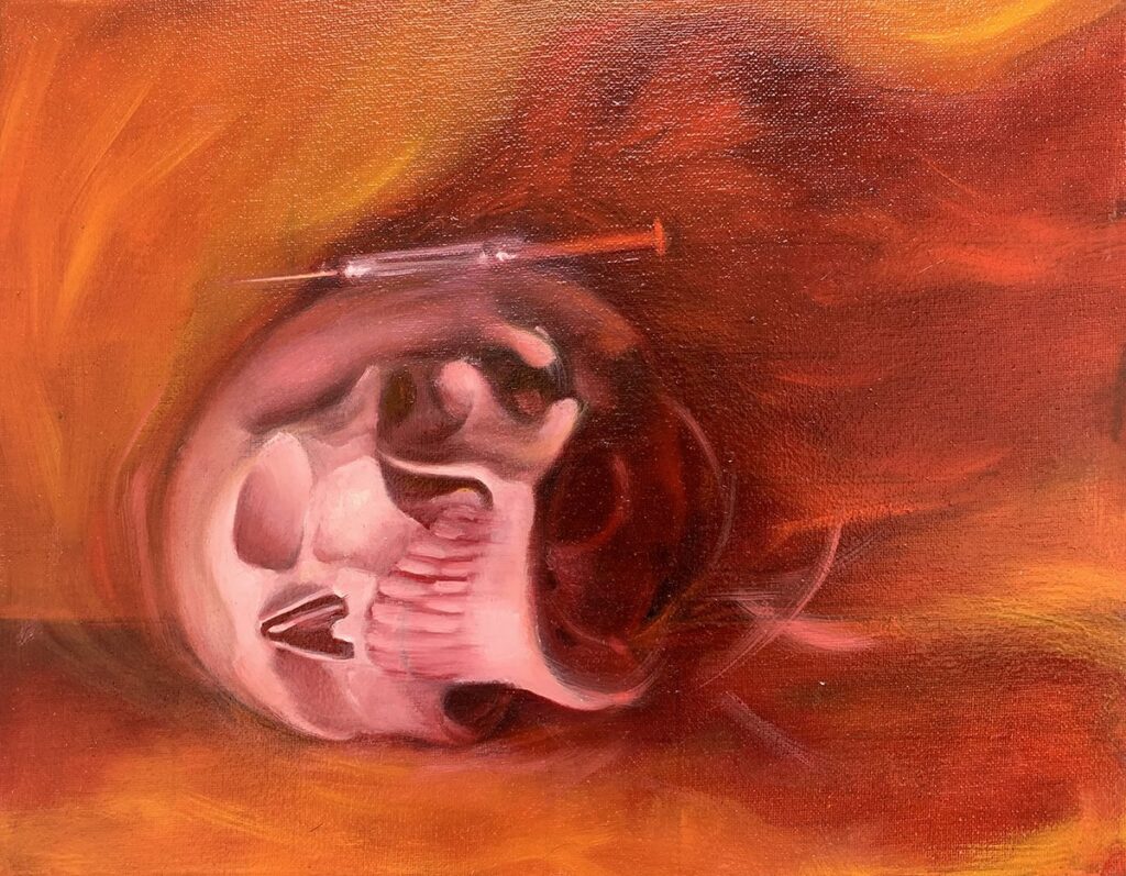 Skull #1, by Julie Walsh, 2021, oil on canvas