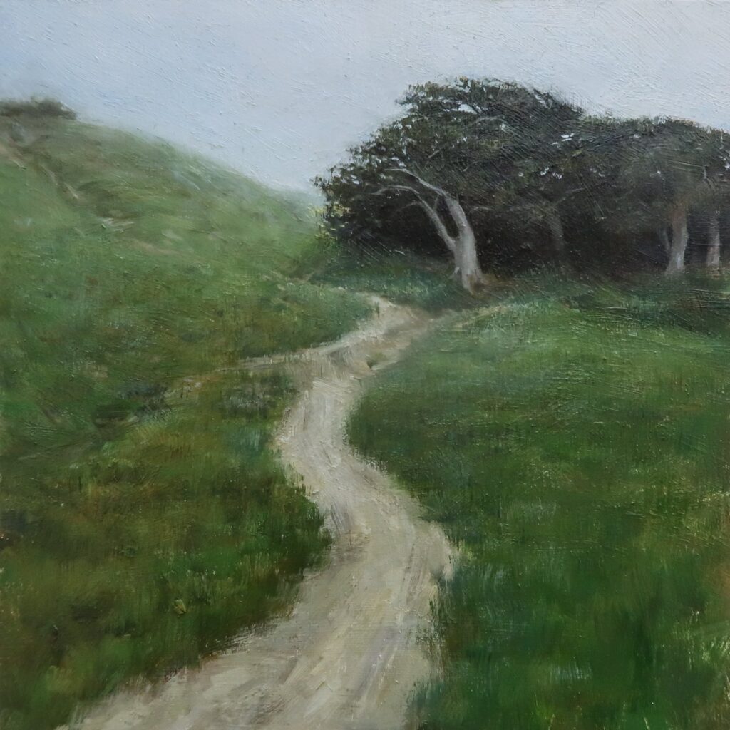 Land Ends, by Hao Wang, 2019, oil on wood panel