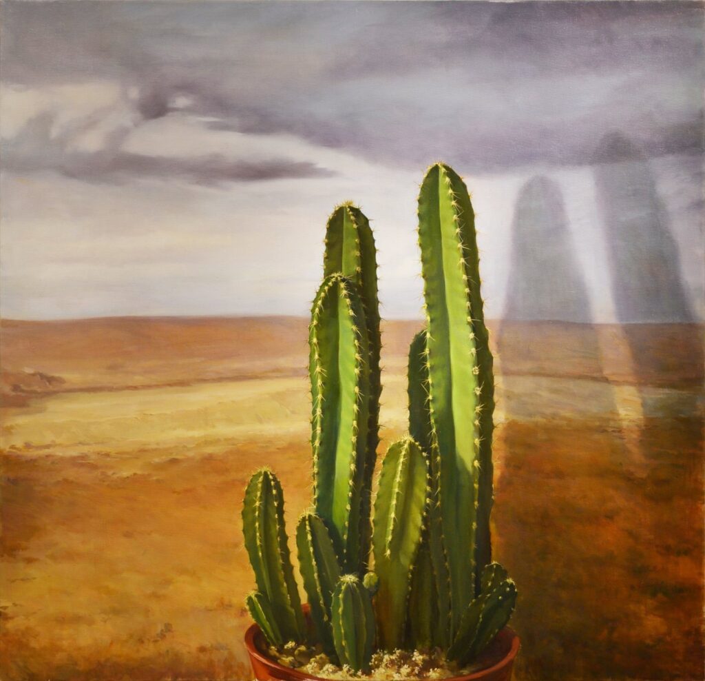 Cactus, by Jingyi Wang, 2016, Oil on linen
