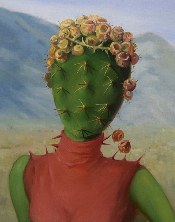 Cactus Portrait, by Jingyi Wang, 2020, oil on panel