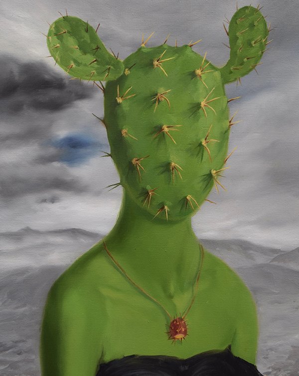 Lonely Cactus, by Jingyi Wang, 2020, oil on panel