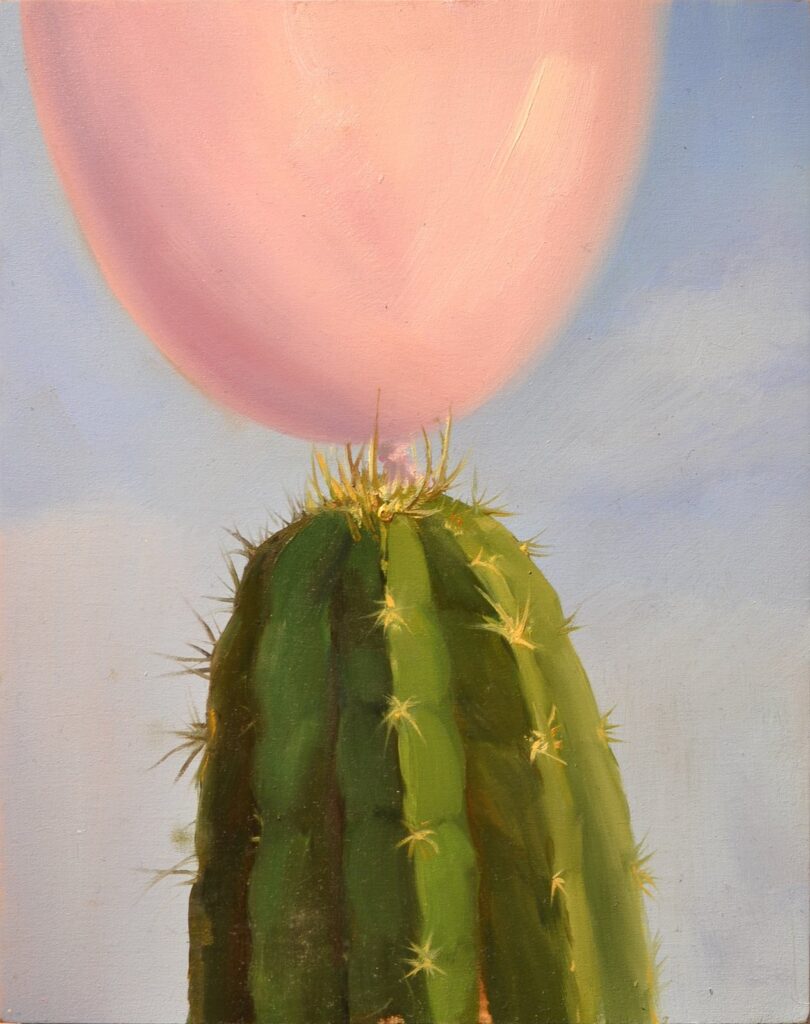Pink and Green No. 2, by Jingyi Wang, 2016, Oil on panel