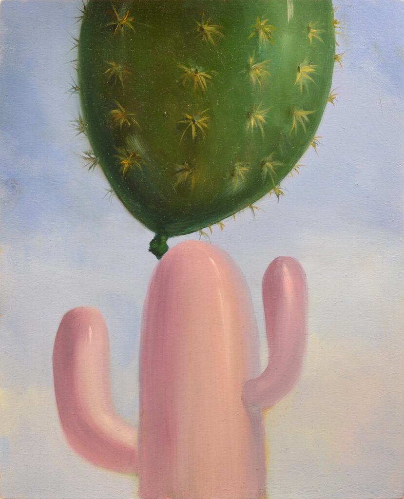 Pink and Green No.1, by Jingyi Wang, 2016, Oil on panel