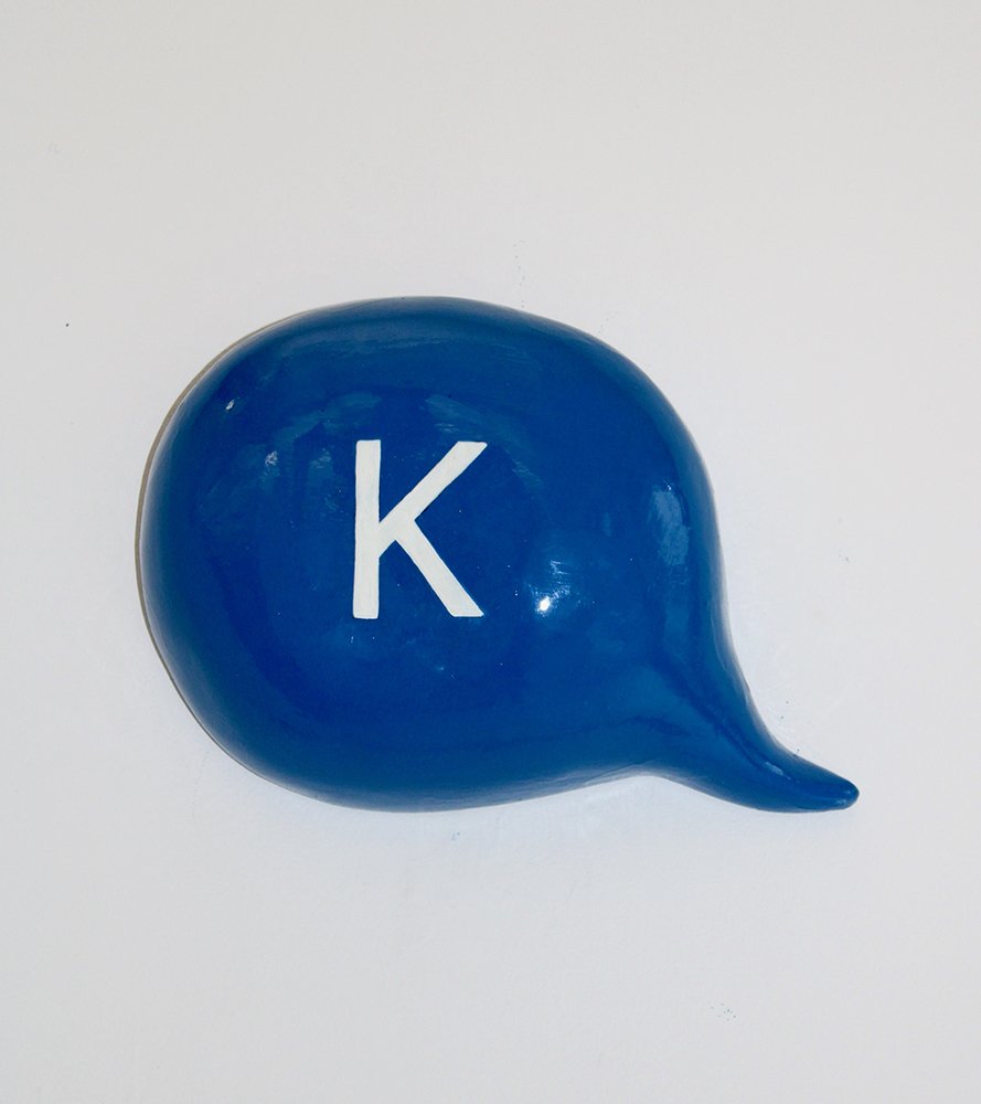 by Kaley Weil, 2023, oil and triple thick glaze on ceramic