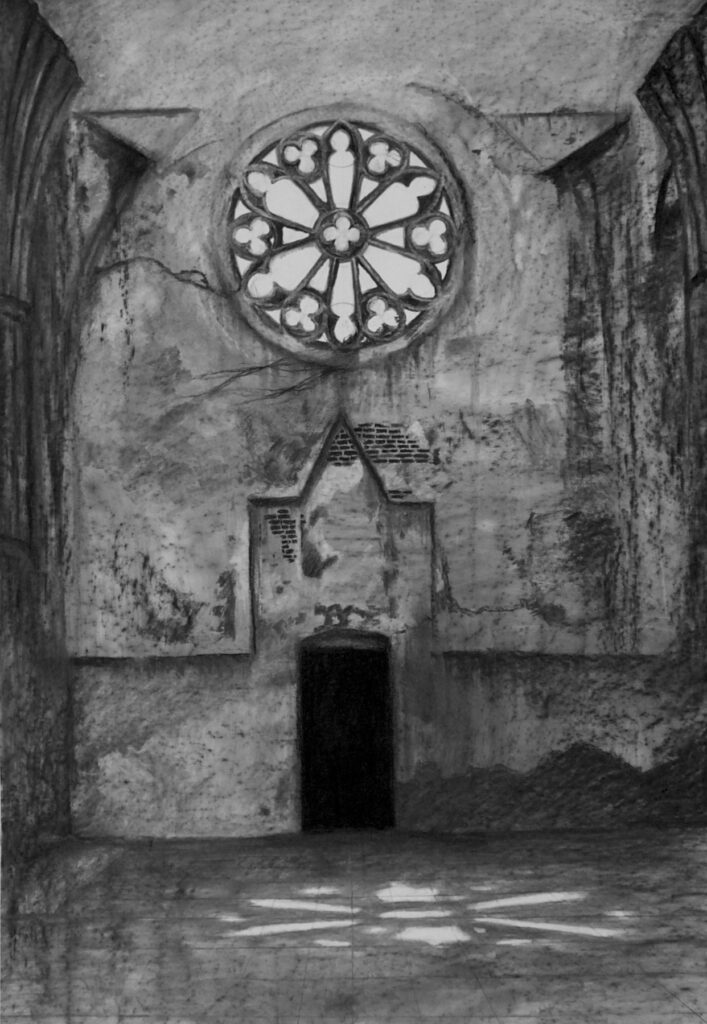 Remains, by Julianna Wells, 2018, charcoal on paper