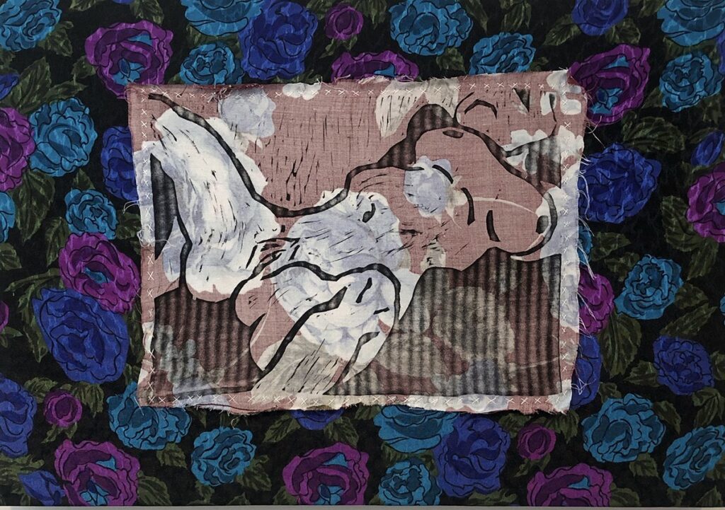 You're So Beautiful 3, by Jacque White, 2019, lithograph on fabric sewn to stretched canvas