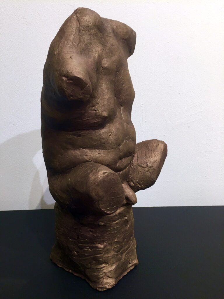 Poor Man's Belvedere Torso, by Matthew White, 2018, plaster with bronze coating