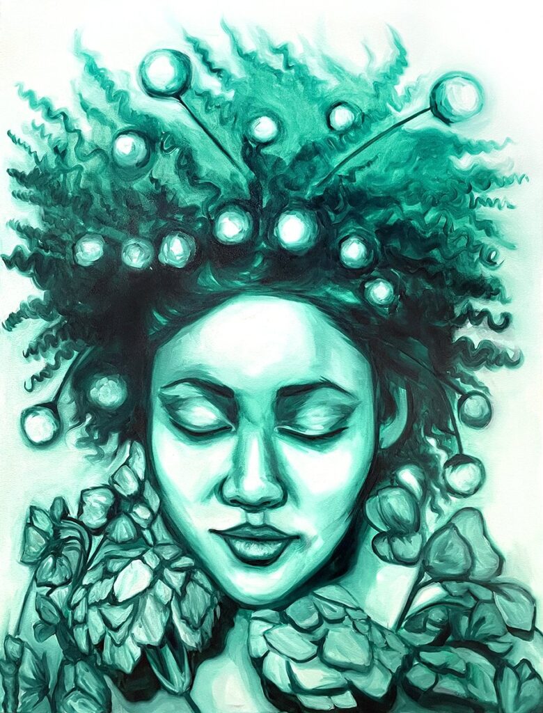 The Green One, by Tabitha-Ann Whitley, 2021, oil on canvas