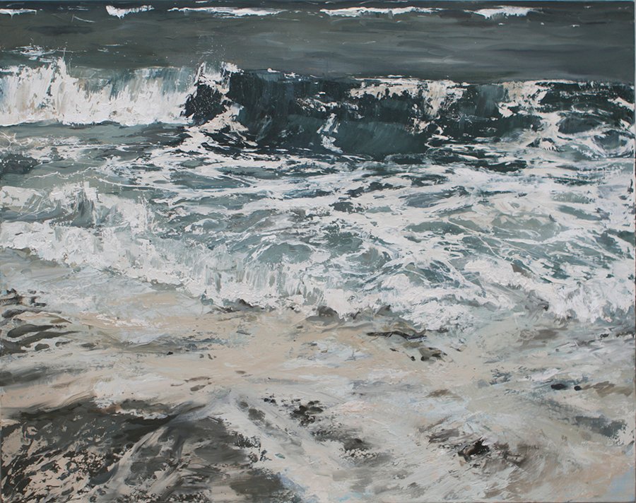 Wave on shore, by Annie Wildey, 2014, Oil on canvas