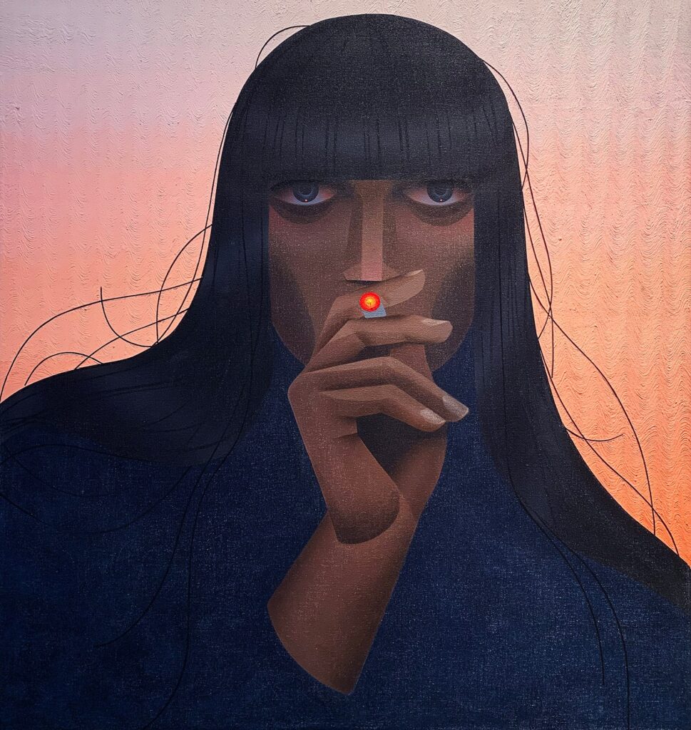 Drag, by Robin Williams, 2018, acrylic on canvas