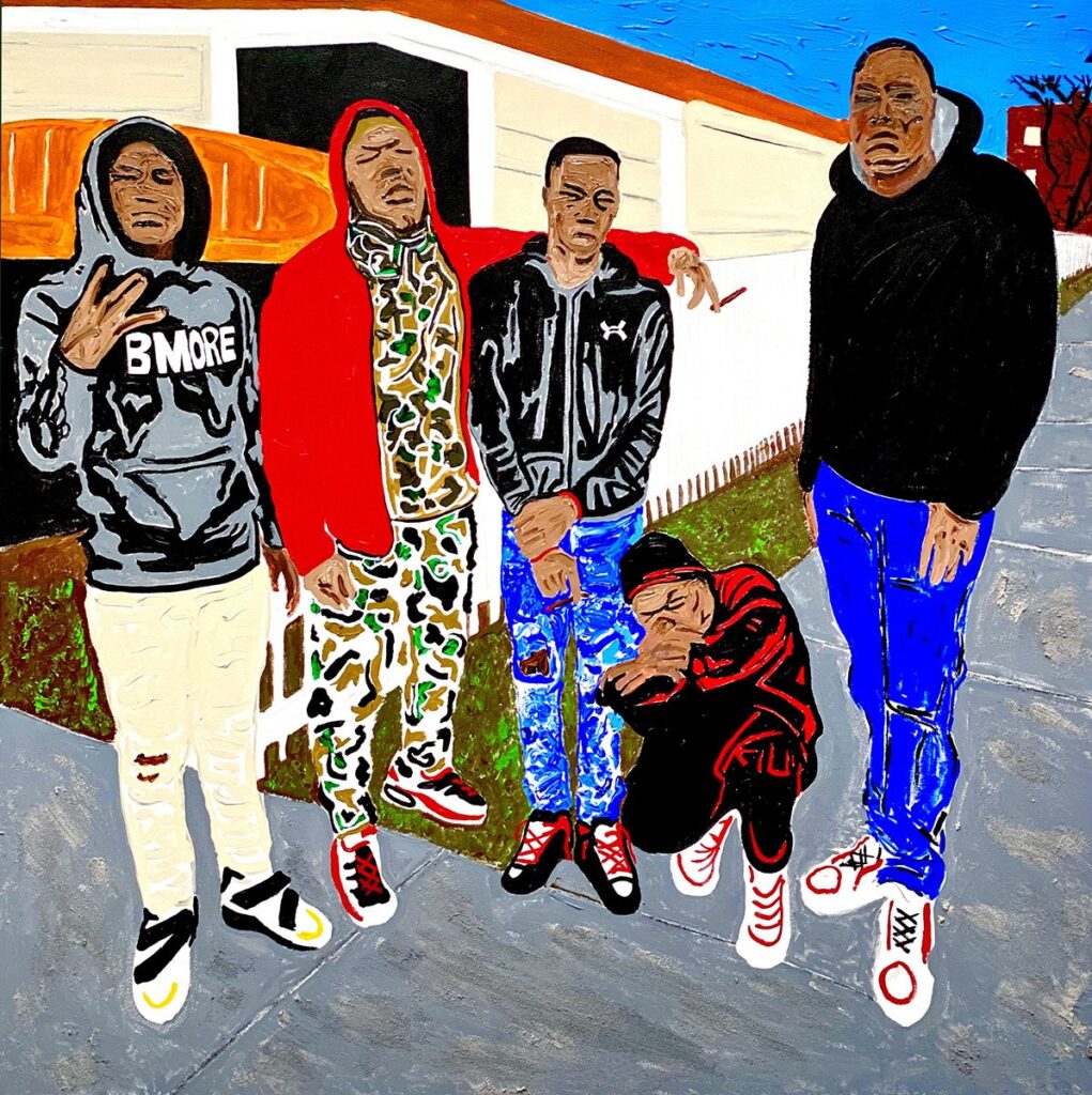 Baltimore Funerals, by Chris Wilson, 2020, acrylic on canvas