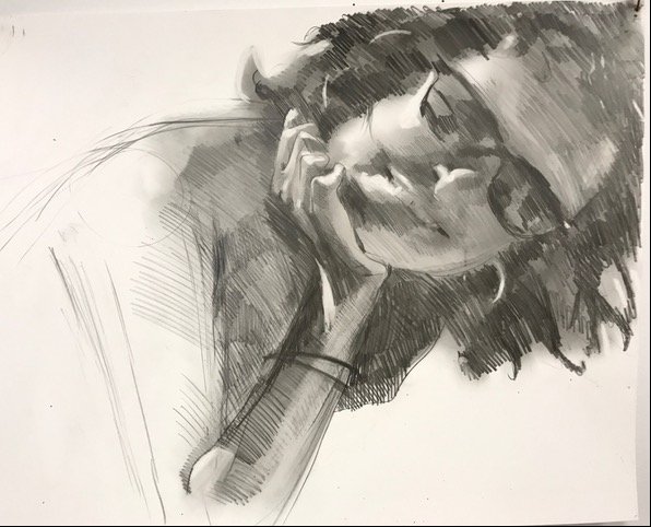 Nessia, by Lucy Winton, 2014, Graphite on polypropylene paper