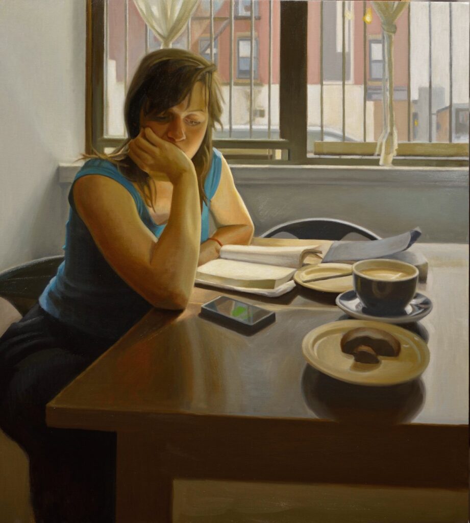 Reading, by Kenneth Wong, 2014, Oil on linen