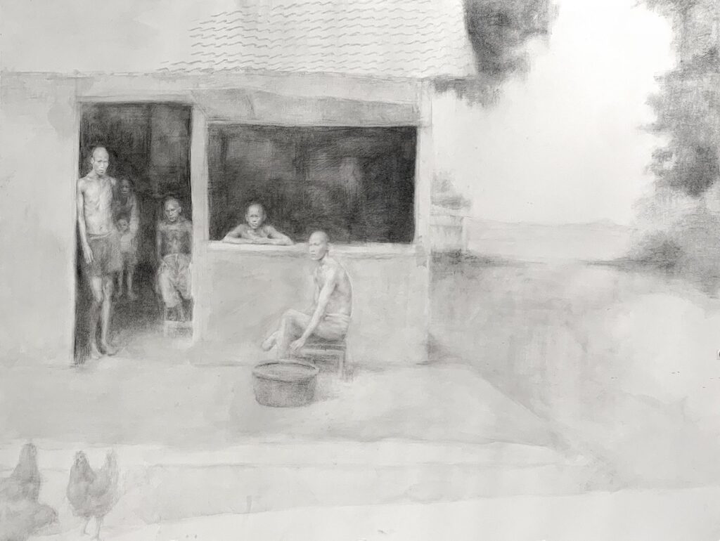 Untitled, by Patricia Wongkar, 2022, graphite and charcoal on paper