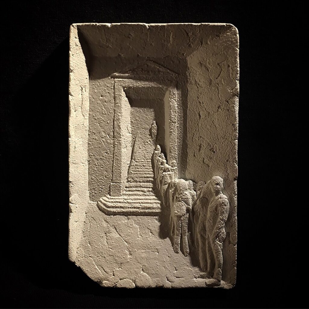 Subway on MetroCard, by Jiannan Wu, 2017, resin and wood