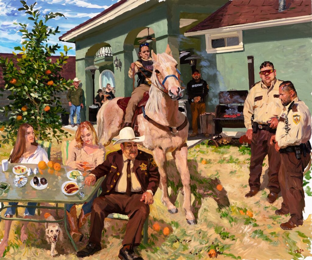Tom, His Family, and His Friends, by Liu Xiaodong, 2020, oil on canvas