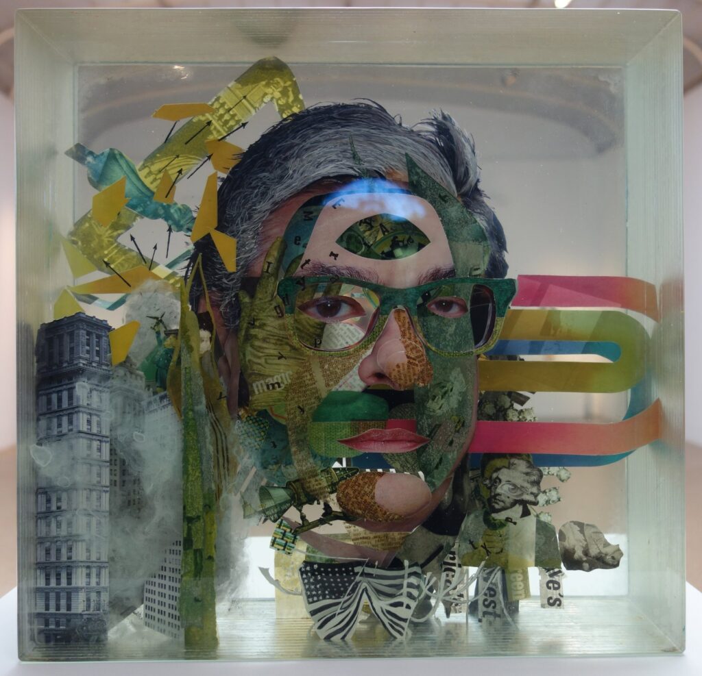 Portrait of Bob Colacello, by Dustin Yellin, 2010
