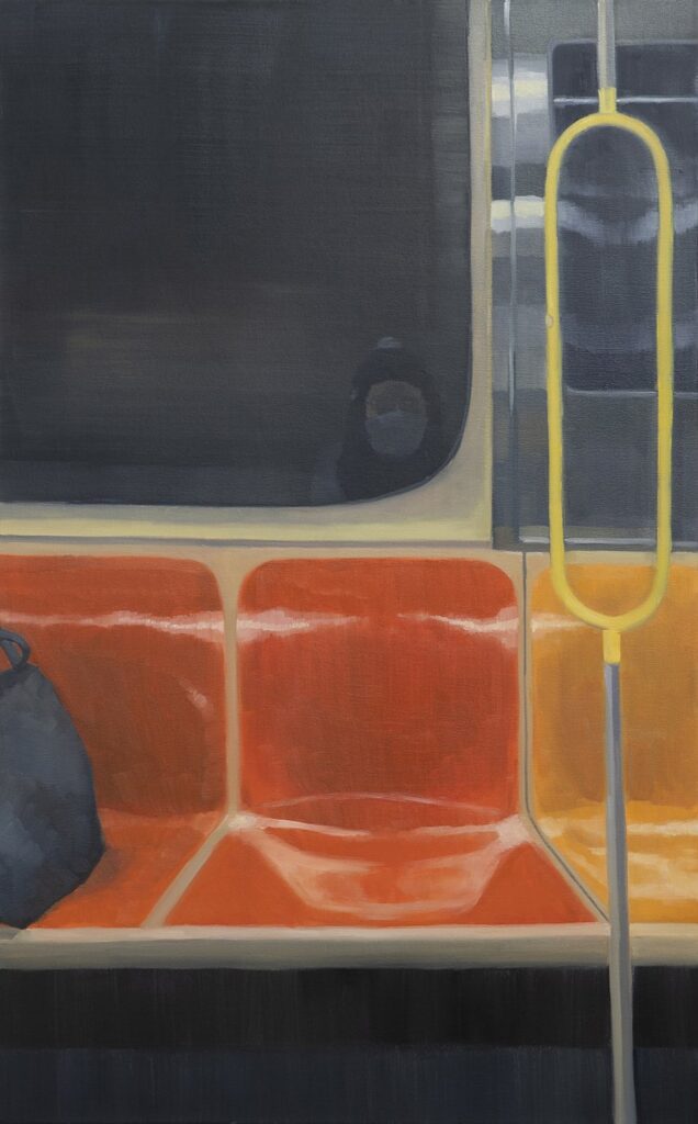 A Train, by Yuri Yuan, 2021, oil on canvas