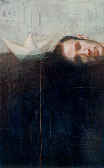 Paper Hat or Boat, by Andrew Ackerman, 2009, Oil on panel