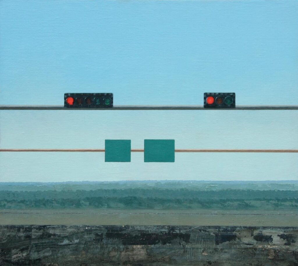 Gallup, by Emily Davis Adams, 2012, Oil on linen on aluminum
