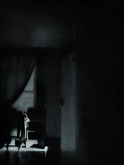 Bedroom Scene II, by James Adelman, 2013, Charcoal on paper