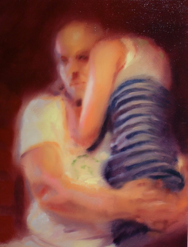 Josh and Cynthia, by Sean Hyland, 2012, Oil on cradled panel