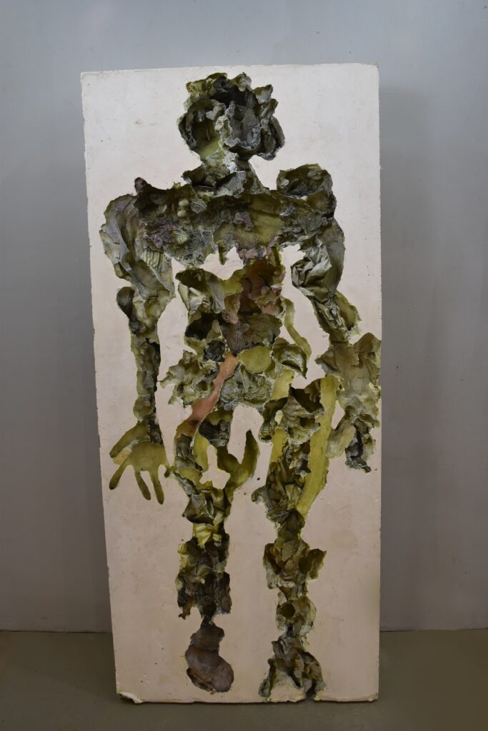 Tomb, by Corinne Beardsley, 2018, gypsum cement, Aqua-Resin, acrylic ink