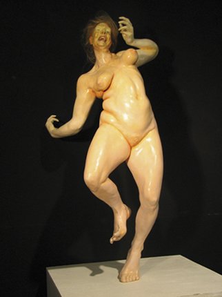 Pinkie, by Corrine Beardsley, 2011, resin, oil paint and hair