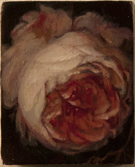 Blowsy Peony, by Daniel Bilodeau, 2013, Oil on wood