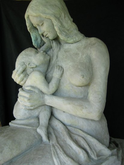 Mother and Child, by Carmen Bilton, 1997, bronze