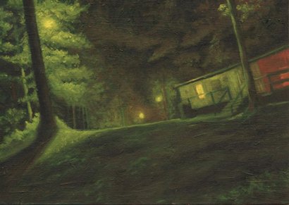 Night, Sebago Cabin, by Carrie-Ann Bracco, 2008, oil on panel