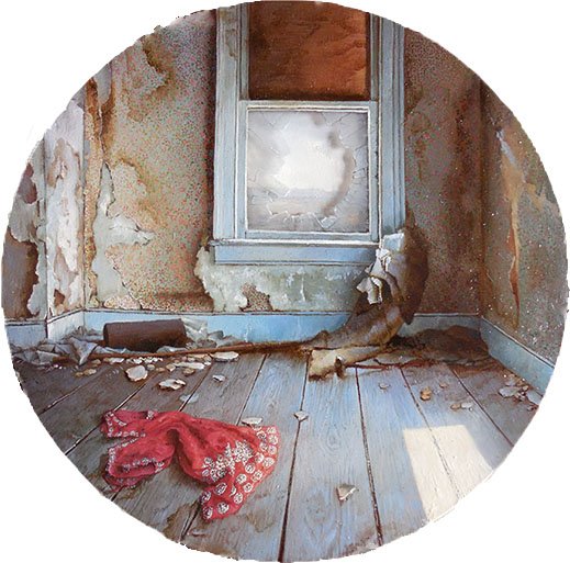 Gone, by Dina Brodsky, 2013, Oil on plexiglas, 7 inches