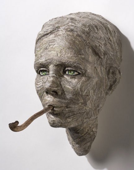 the Beekeeper's Wife, by Kimberly Callas, 2009, wood and gouache