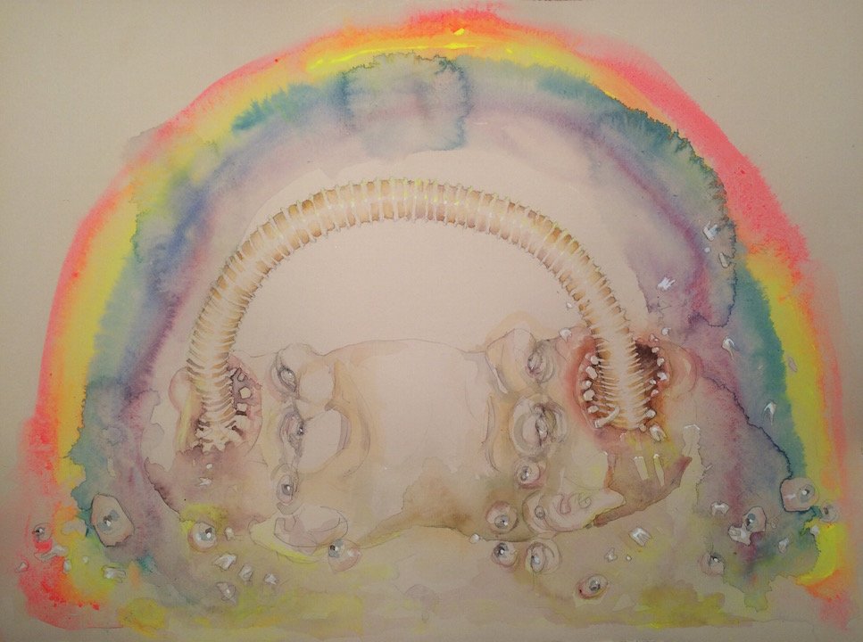 Buried Treasure, by Monica Cook, 2015, Watercolor, gouache, and graphite on paper