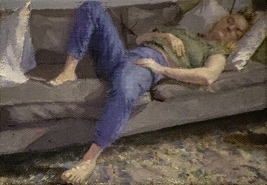 Sara Sleeping, by Garrett Cook, 2014, Oil on canvas