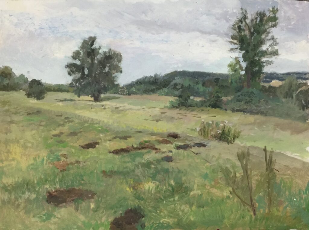 Giverny Pasture, by Daniel daSilva, 2015, Oil on panel