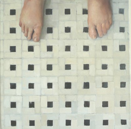 Feet/Floor, by Sarah Demas, 2008, oil on linen