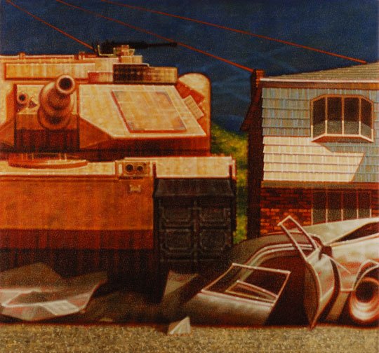 Study for The Battle of Levittown, by Peter Drake, 2010, Acrylic on canvas