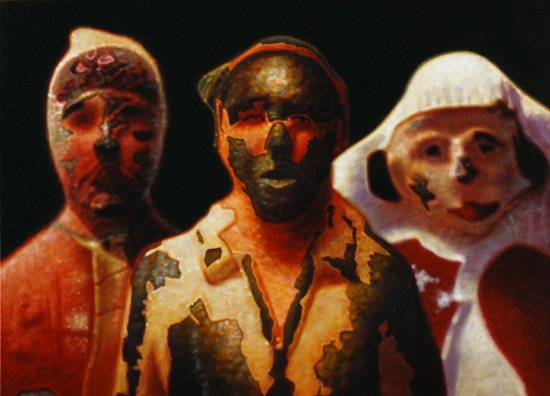 Three Nurses, by Peter Drake, 2012, Acrylic on canvas