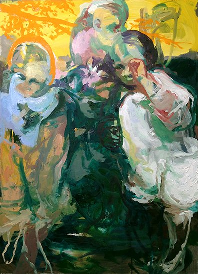 Three Children, by Samuel Evensen, 2013, Oil on canvas