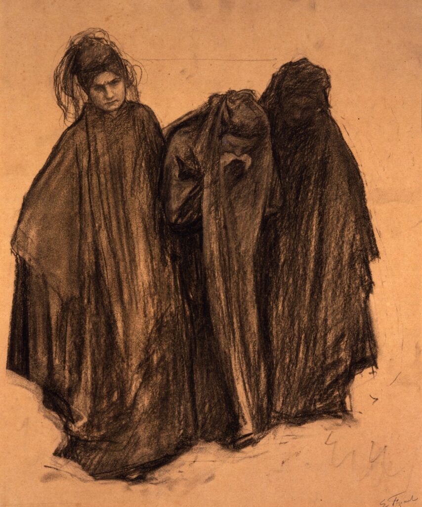 Study for La Douleur, ca, by Émile Friant, 1898-1899, Charcoal on wove paper
