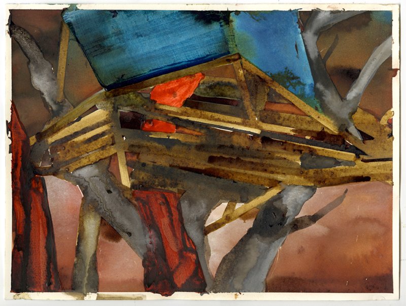 Non Functional Treehouse 3, by Elizabeth Glaessner, 2013, ink on paper