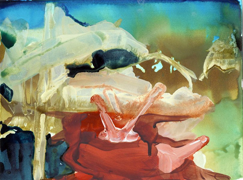 Ritual Draining, by Elizabeth Glaessner, 2013, ink, urethane, and acrylic on paper