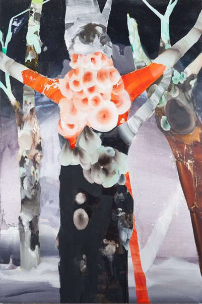 Those That Prefer to Stay in Trees, by Elizabeth Glaessner, 2014, acrylic, urethane, and oil on panel