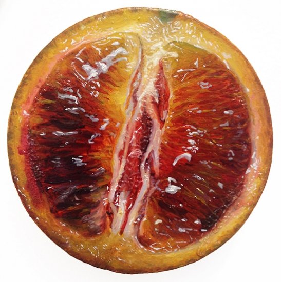 by Alonsa Guevara, 2015, Oil on canvas, 5 inches diameter